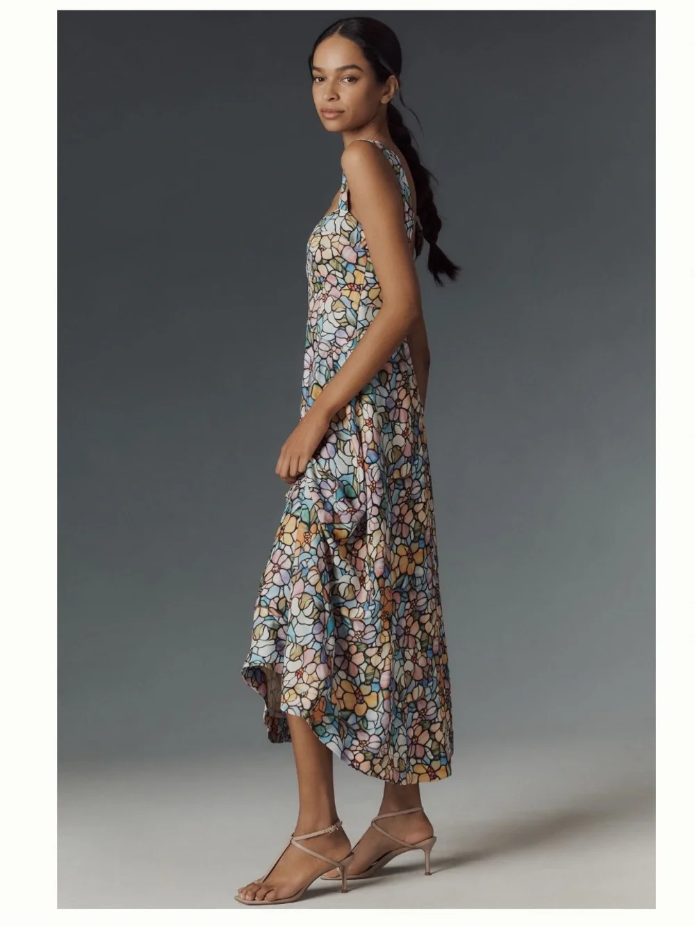 NWT Anthropologie Maeve The Jocelyn Sleeveless Slip Stained Glass Midi Dress - Picture 4 of 8
